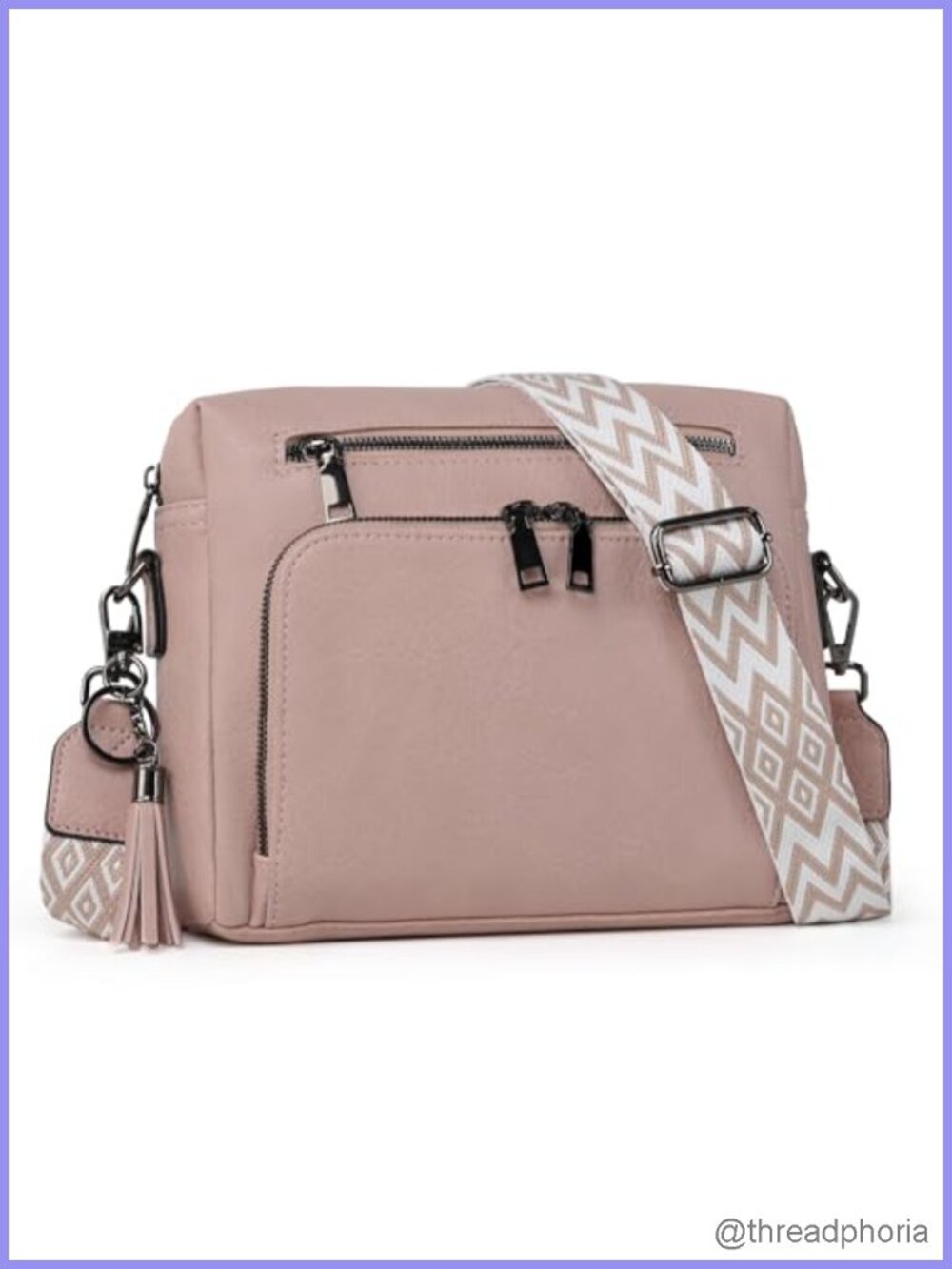 Vegan Leather Crossbody Bag with RFID Wallet and Card Holder